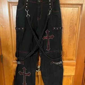 Hot Topic Black Pants with Red Stitching
